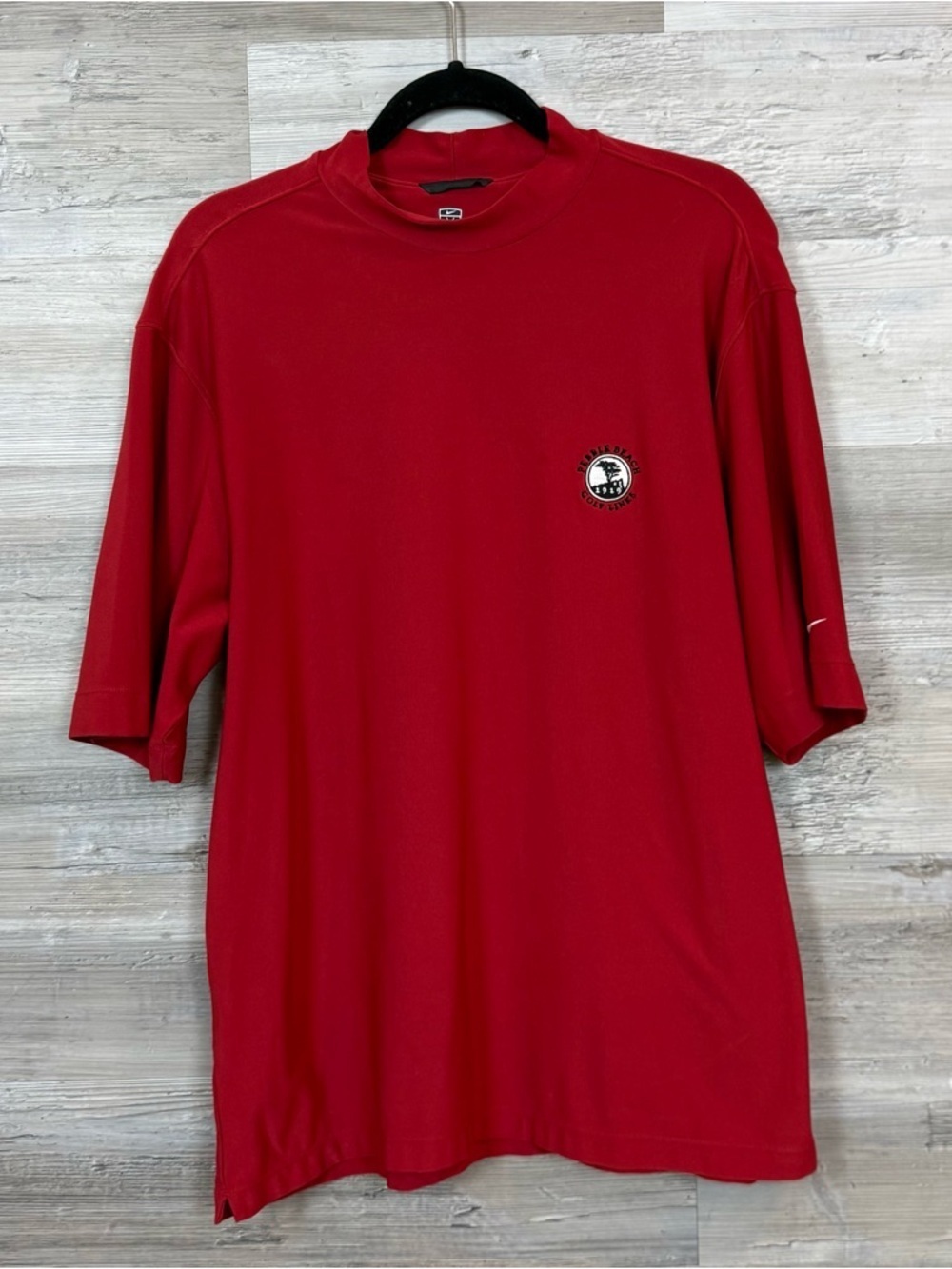 Nike Golf Pebble Beach Golf Links Mock Neck Dri-FIT UV Shirt - Red - Large